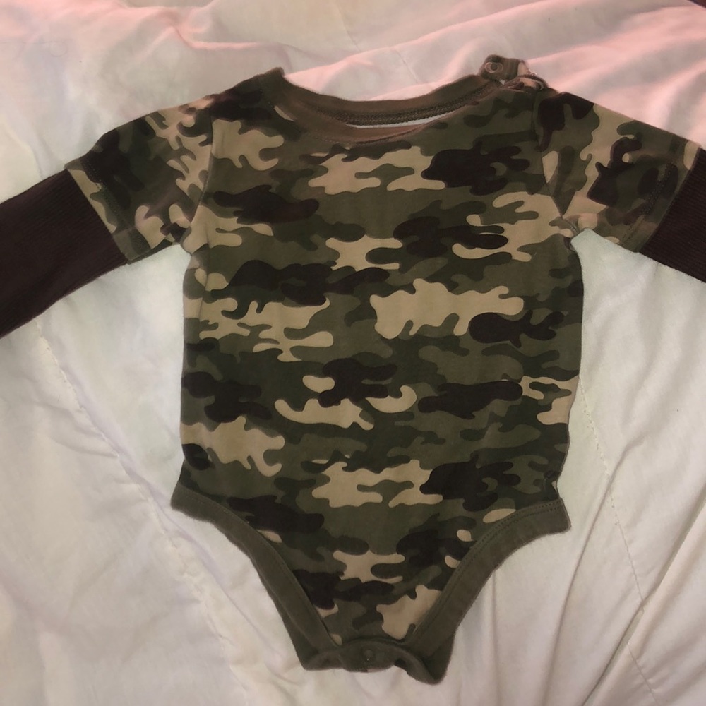 Camouflaged long sleeve onesie